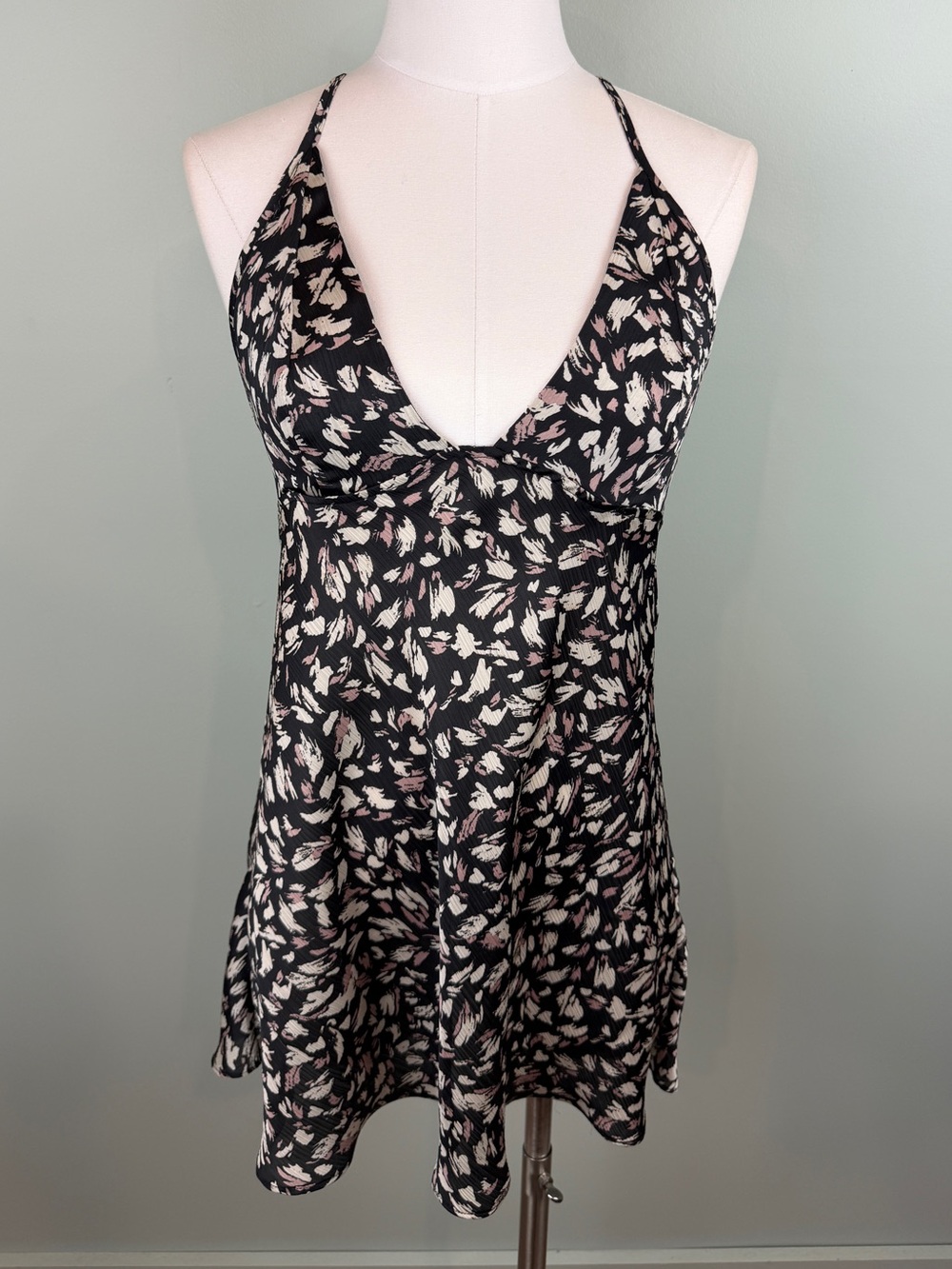 Intimately Free People Hang On Halter Printed Slip Dress Sz Small Cocktail